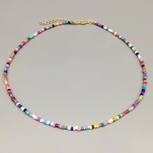 Простое Ожерелье из ниток с бусинами, женское короткое ожерелье из бисера, ювелирное изделие, 16 дюймов, чокеры, ожерелье в подарок Простое Ожерелье из ниток с бусинами, женское короткое ожерелье из бисера, ювелирное изделие, 16 дюймов, чокеры, ожерелье в подарок