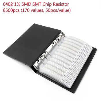 

1 set 0402 smd resistor sample book 170values 50 pcs 8500 pcs 1% 0ohm chip resistor kit assortment