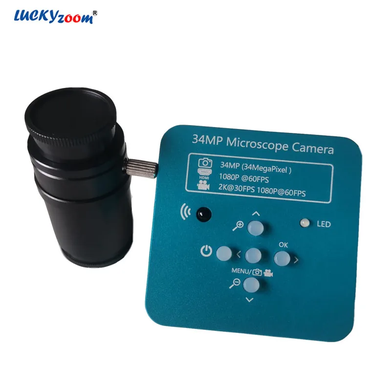 34MP микроскоп камера HDMI USB 1080P HD промышленный стерео микроскоп камера 60FPS Panasonic CMOS тринокулярный микроскоп адаптер