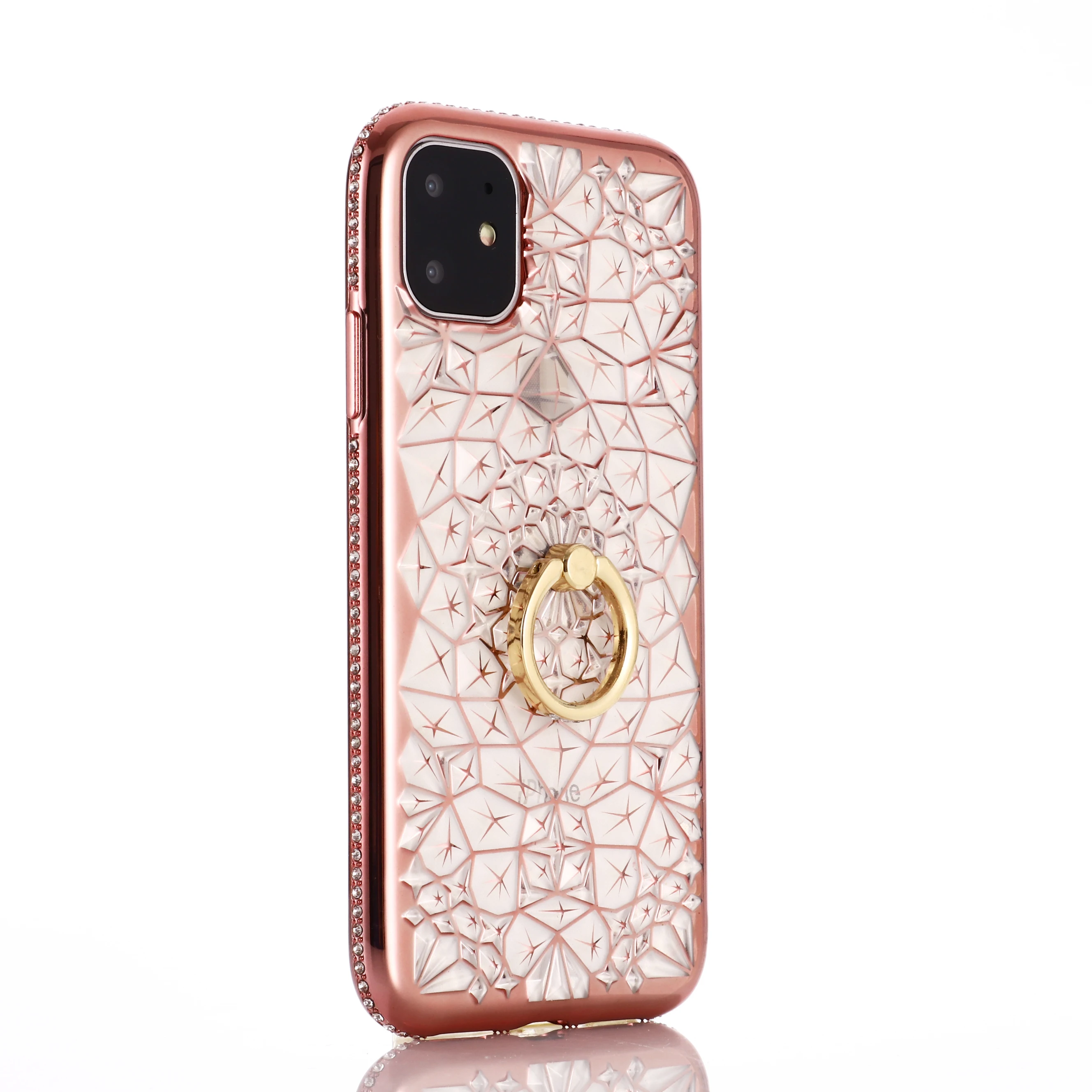 

Diamond flower Cases For iphone 11 2019 case With Finger Ring Kickstand Jewelled Soft TPU Phone Case For iphone 11 PRO max cover
