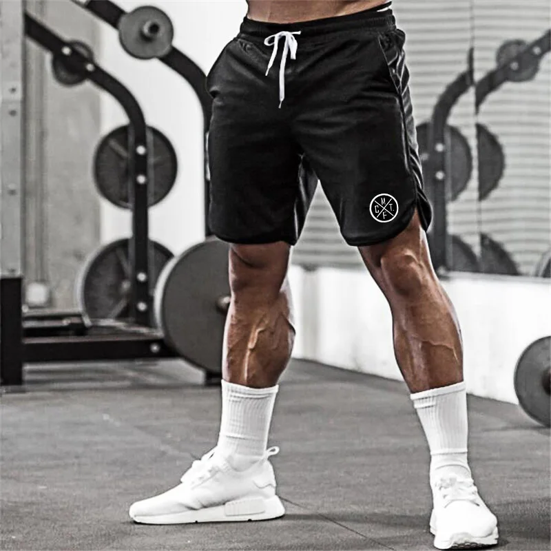 Muscle Guys Gym Shorts Men Bodybuilding Clothing Fitness Mens Mesh Sporting Basketball Workout Joggers Shorts With Pocket 2