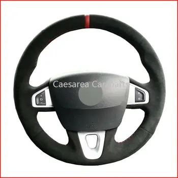 

Custom Made Anti Slip Black Suede Hand Sew Steering Wheel Cover for Renault Megane 3 Coupe RS 2010