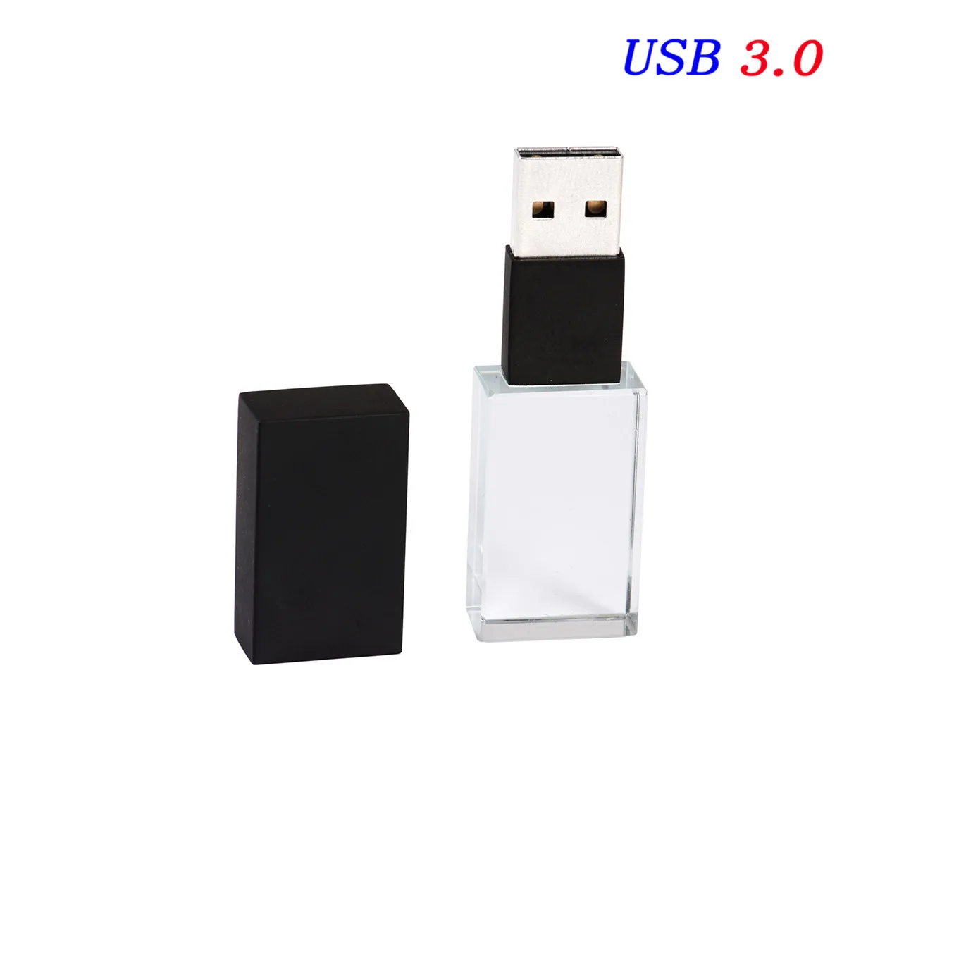 JASTER Кристальный usb палочки 3D Распечатать собственный логотип 4 Гб 16GGB флеш-накопитель USB 32 Гб 64 Гб прозрачное стекло(более 10 шт бесплатный логотип - Цвет: Black