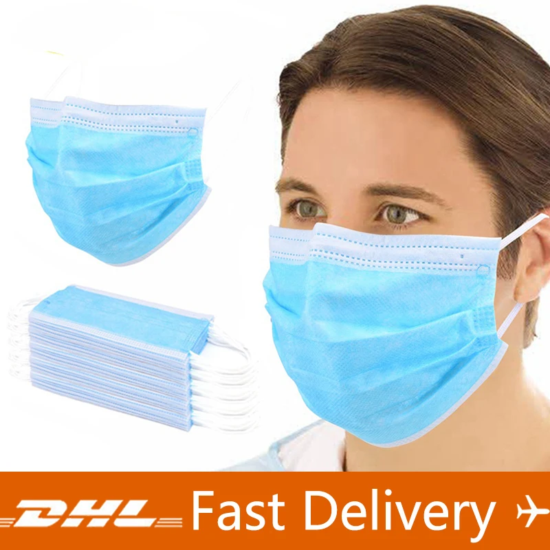 

DHL Free Shipping disposable Face Mask 3 Layer Mouth Mask Adult Anti Dust Safety Masks Ship Within 12h