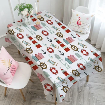 

Silstar Tex Anchor Navy Tablecloth Birthday Linen Blue Dress Table Cloth Carton Coffee Table Cloth Square Cover
