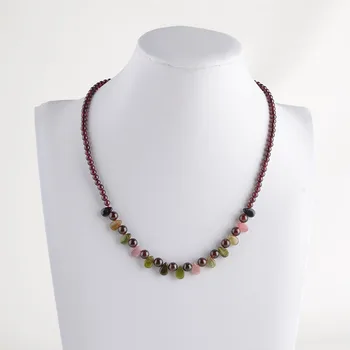 

Women's Natural Garnet&Tourmaline Necklace
