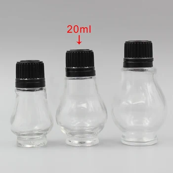 

10ml Small Capacity Clear Essential Oil Glass Container ,Mini Cosmetic Bottle with Black Plastic Screw Cap