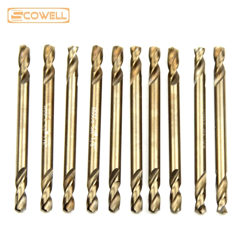 

40% OFF SCOWELL 10Pack HCO M35 Double End Twist Drill Bit Cobalt Hole Drilling Spiral Drill Bits MetalWorking From 3mm to 5mm