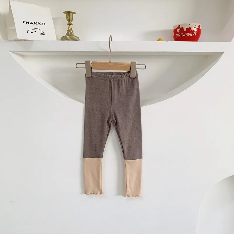 WLG/штаны для девочек; детские осенние Лоскутные Повседневные брюки с вышивкой вишни; повседневные штаны для маленьких девочек; детская одежда - Цвет: Серый