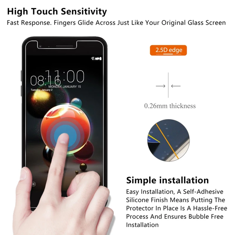 Защитное стекло для LG K8 K7 K5 K4 K3 9H HD закаленное Защита экрана K11|Защитные стёкла и