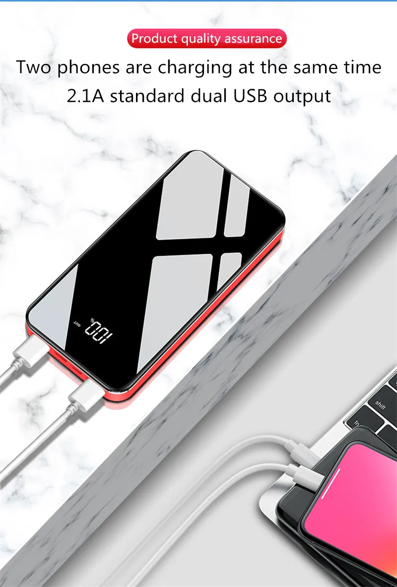 10000 мАч банк питания для iPhone/samsung 2.0A Быстрая зарядка двойной USB портативный быстрая зарядка аккумулятор для HUAWEI Xiaomi power