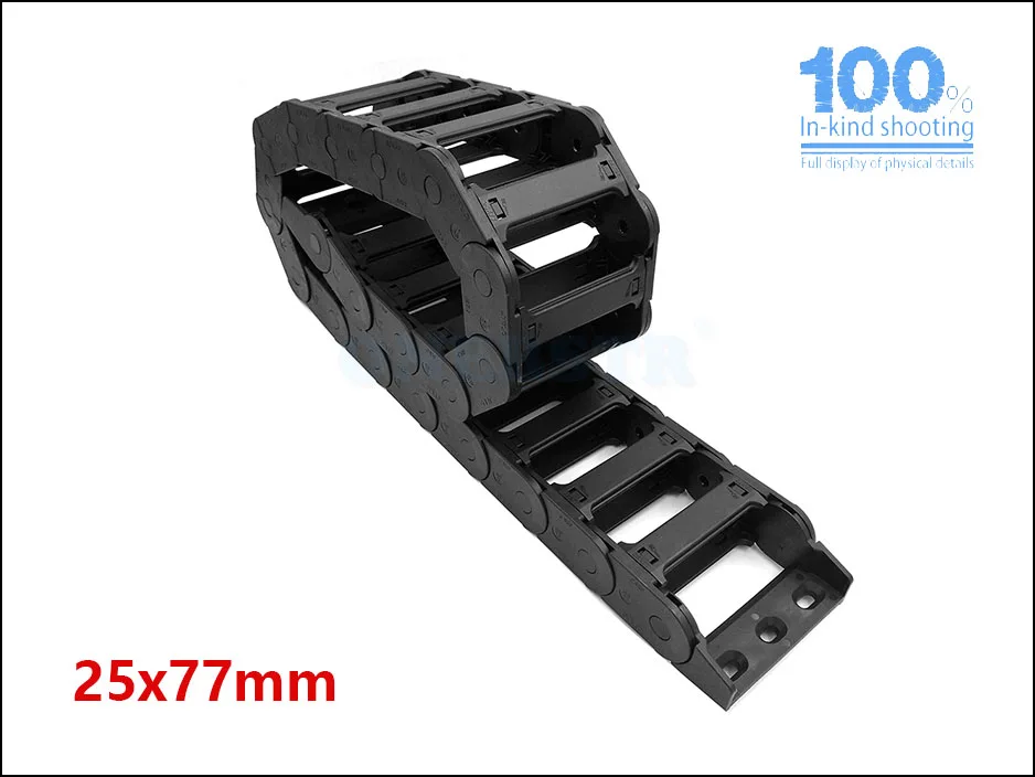 JFLO 1Meter 25x25 25x38 25x50 25x57 25x77mm Wire Carrier cable Drag chain Bridge type open of both side Towline Free shipping 28