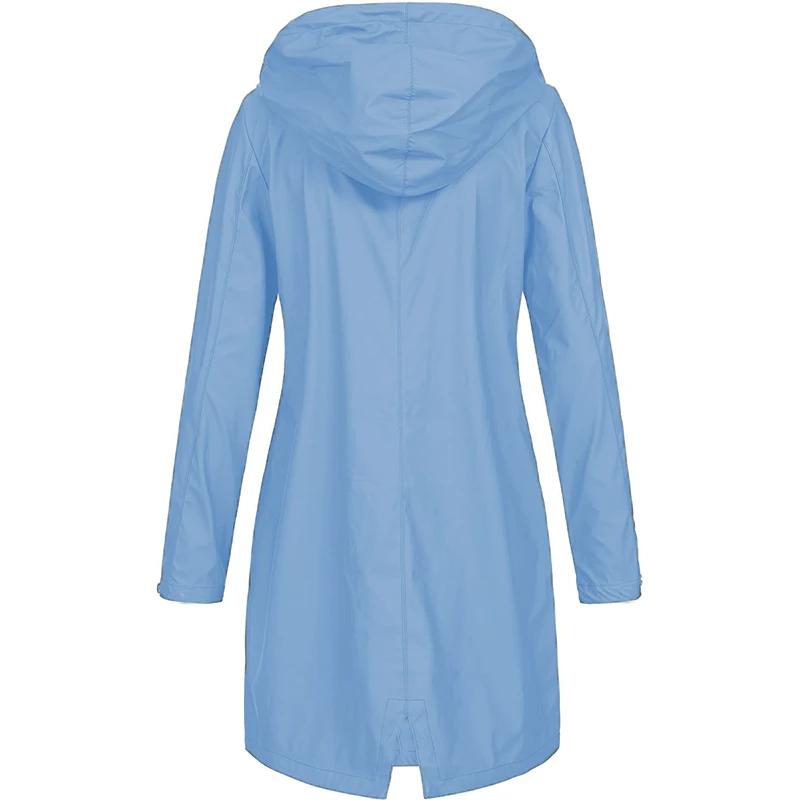 Женский Классический плащ, водонепроницаемая верхняя одежда, плащ, женская мода, длинный рукав, с капюшоном, ветровка, походные пальто