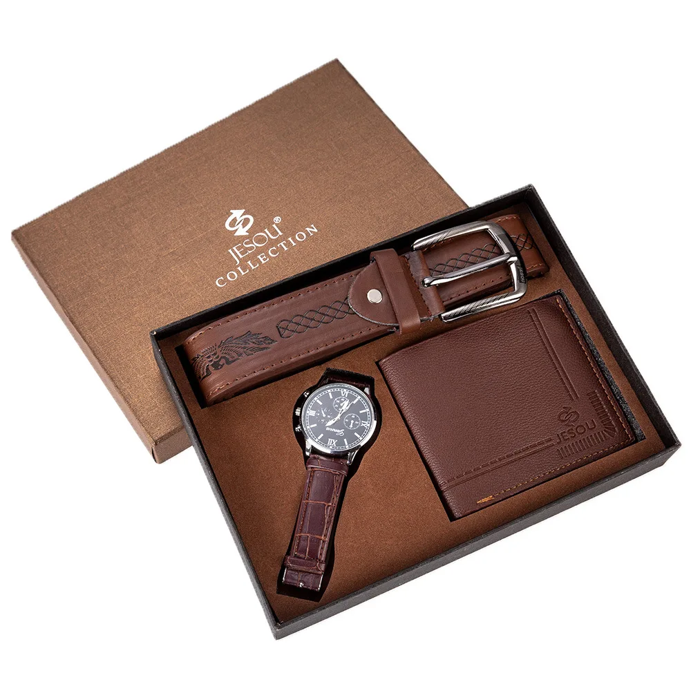 

Man gift set exquisite package watch + wallet belt set hot trade creative combination set