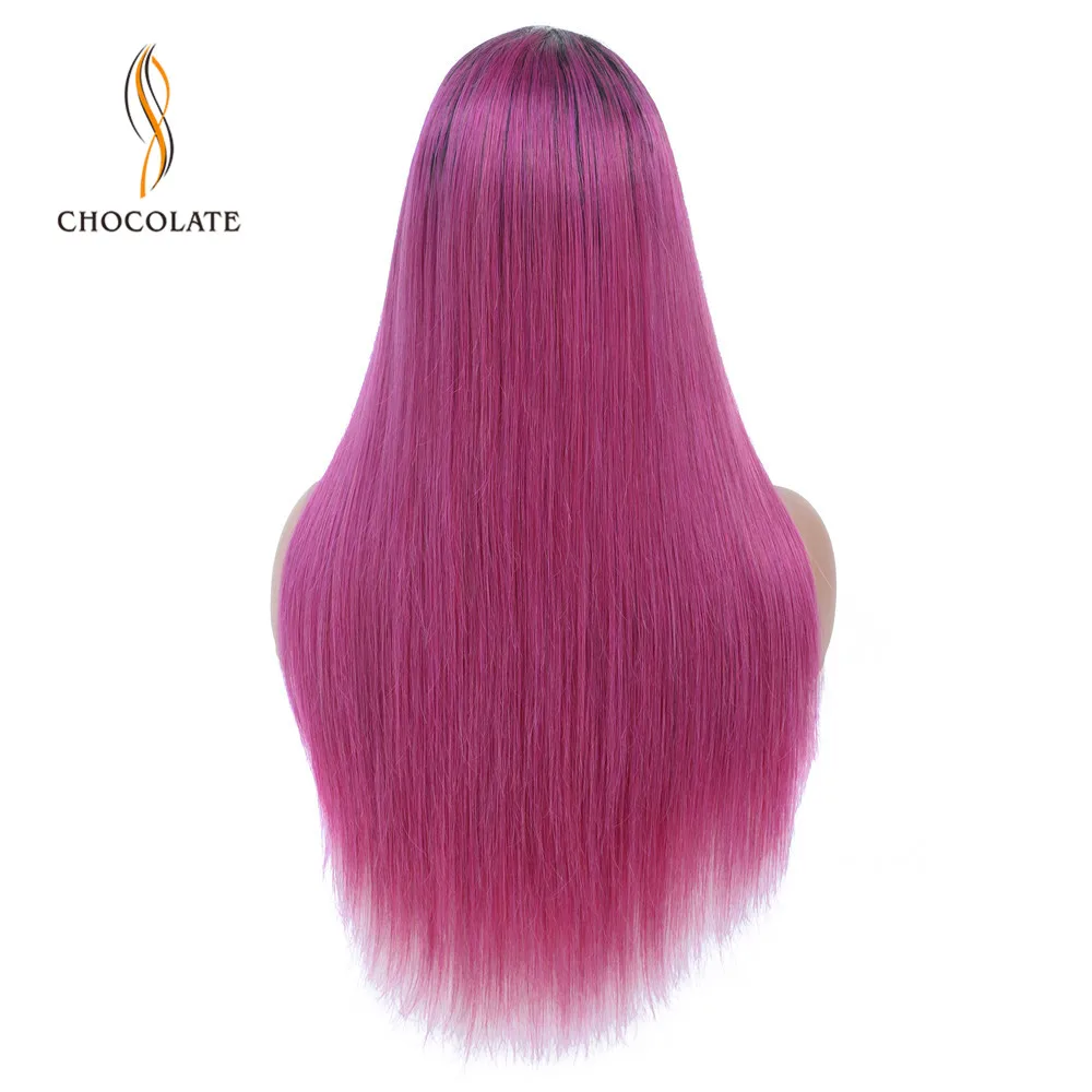 Парики из человеческих волос с эффектом омбре розового цвета 13*4 Remy, Длинные бразильские прямые парики из натуральных волос на кружеве для черных женщин, три цвета