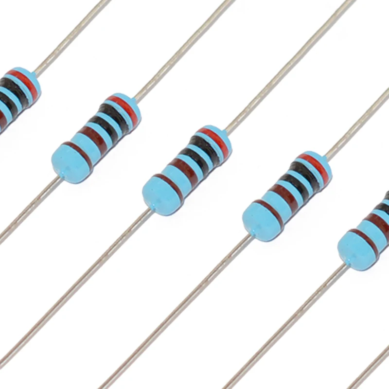 Resistor do filme do metal, 1 W, 4W, 2R4, 2R7, 3R, 24R, 27R, 30R, 240R, 2K4, 2K7, 3K, 2,4, 2,7, 3, 24, 27, 30, 240, 270, 300 K ohm, 0.125W, 100 PCes