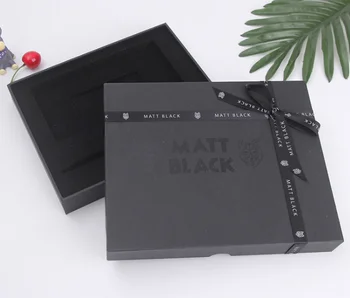 

Custom luxury elegant black paper cardboard jewelry set packaging box,Gift Box Packaging for Appparel ---PX11634