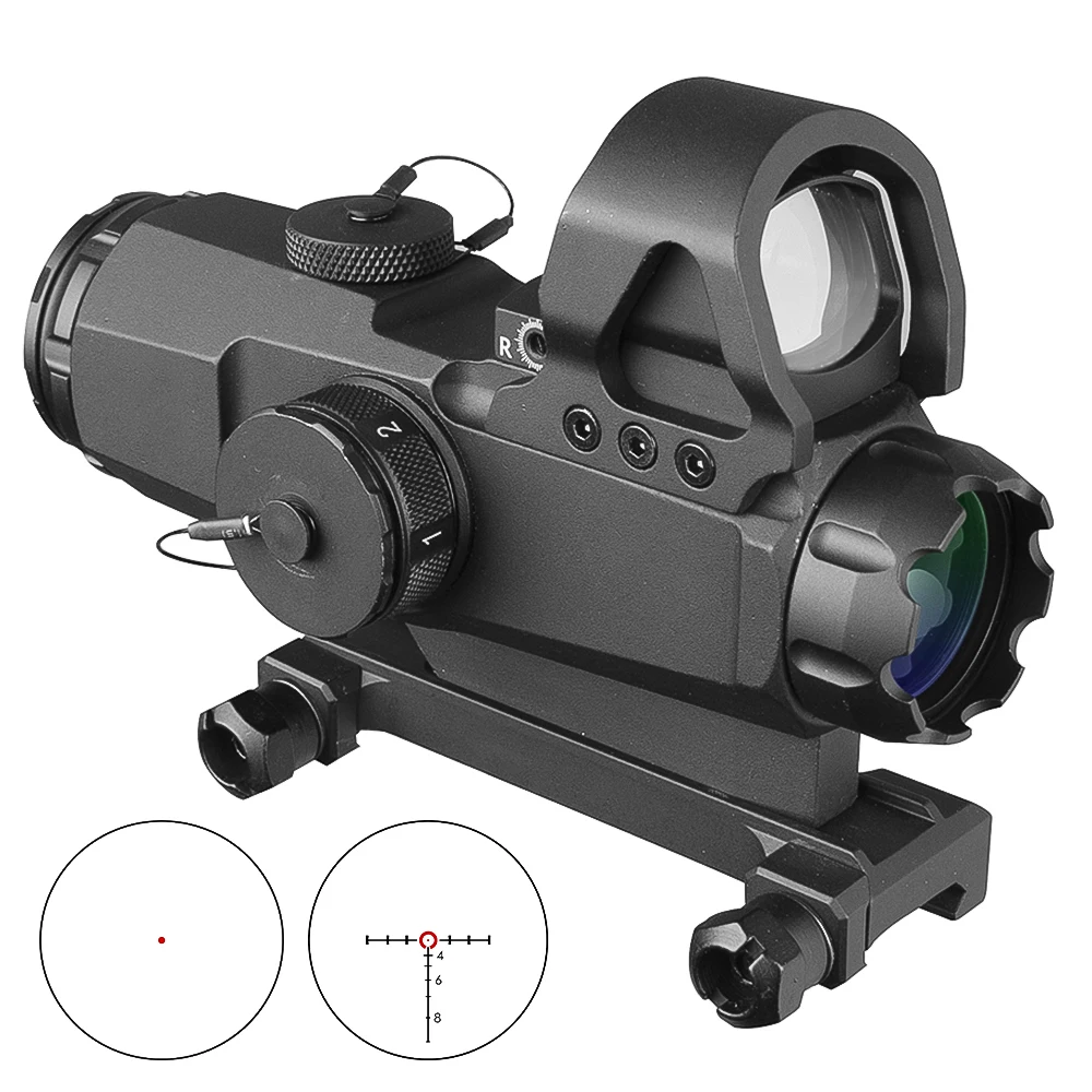 Тактический прицел 4x24 HAMR Red Dot Mark 4 высокоточный многорежимный с линзами для