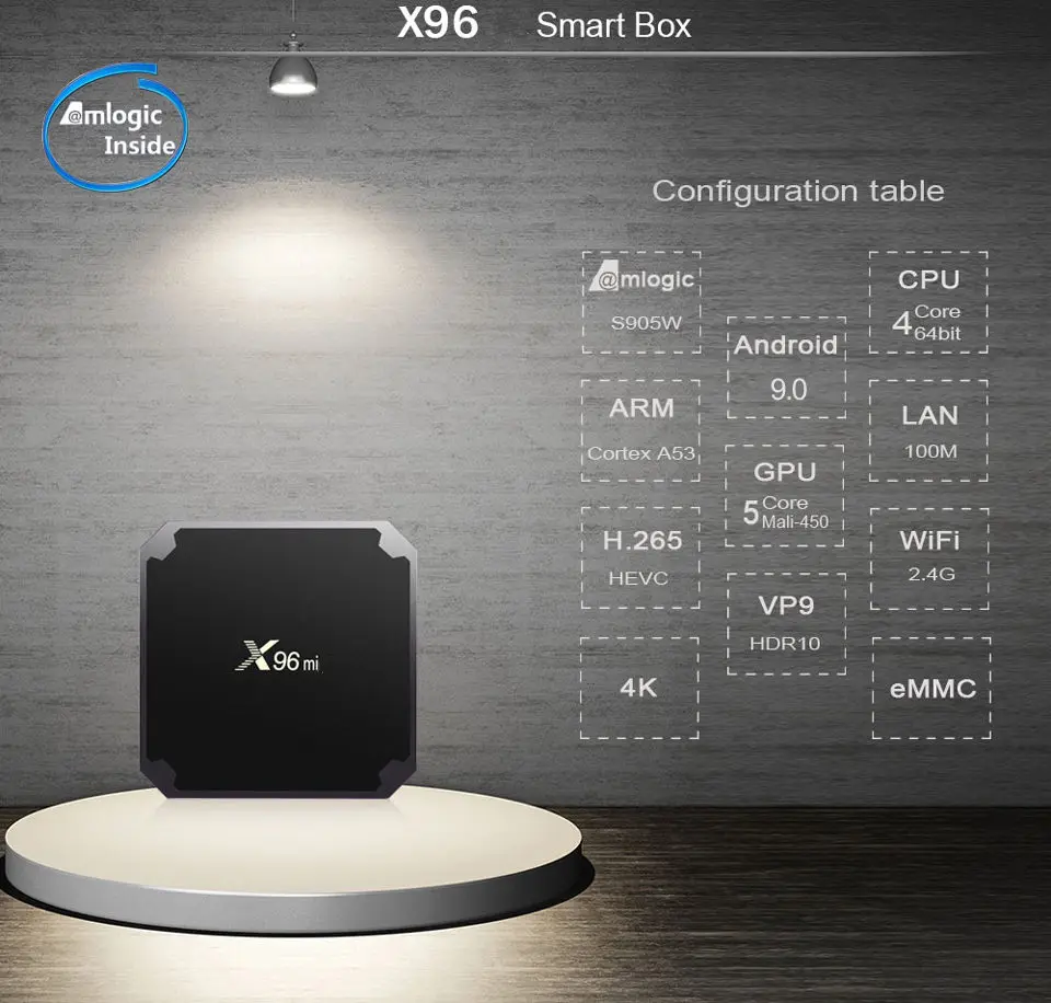 X96mini new Android 9.0 Smart TV BOX X96 mini S905W Quad Core support 2.4G Wireless WIFI media box Set-Top Box digital antenna