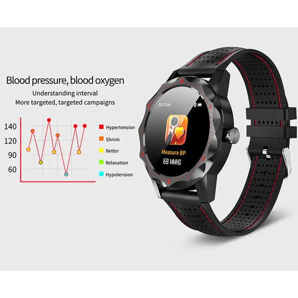 Waterproof Ip68 Sport Smart Watch Bluetooth Blood Pressure Men Women For Android Ios Heart Rate Smartwatch Oxygen Monitor X0I3