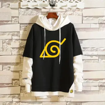 

Anime Naruto cosplay costume Uzumaki Naruto Uchiha Sasuke Akatsuki Hoodie Unisex Casual Fake Two-piece Sweatshirt