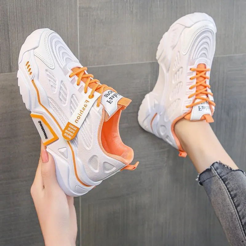 2021 Spring and Autumn Thick-soled Old Shoes Women's Trendy New Casual Korean Style Breathable Net Red Fashion Sneakers Women