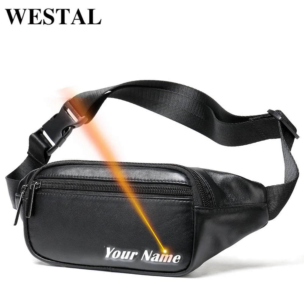  Поясная Сумка WESTAL для мужчин, кожаная сумка через плечо для телефона 