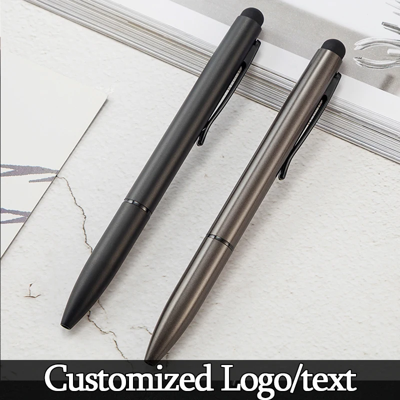 

1 Pcs Luxury Multifunction Capacitive Touch Screen Stylus with Ball Point Pen Escolar Metal Ballpoint Pens Customized logo