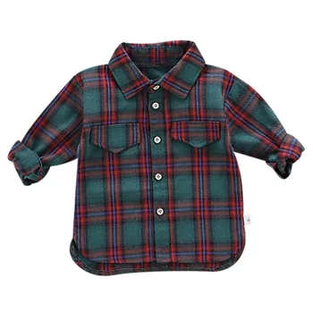 

Autumn Boys Shirts Baby Boys Clothes Long Sleeve Plaid Print Shirts Kids Tops Tees Shirts Casual Blouse Spring