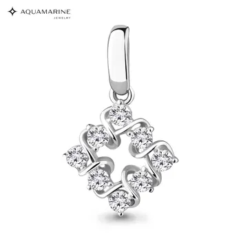 

Suspension classical AQUAMARINE with cubic, silver 925