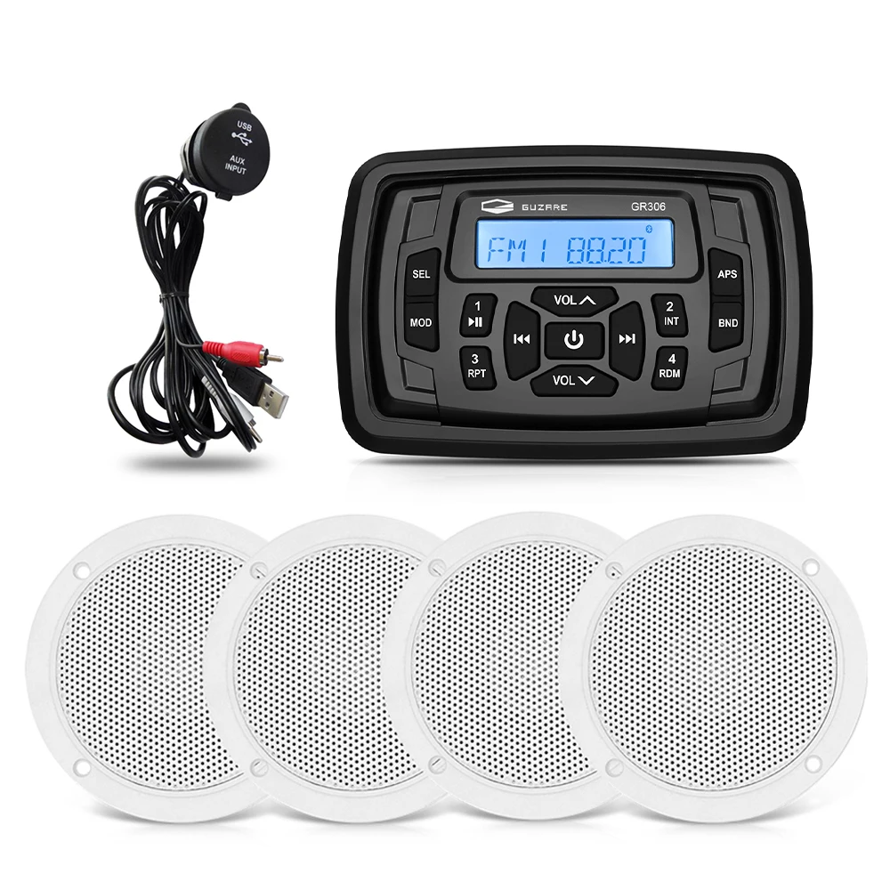 Морской Водонепроницаемый радио аудио стерео приемник Bluetooth FM AM Автомобильный MP3
