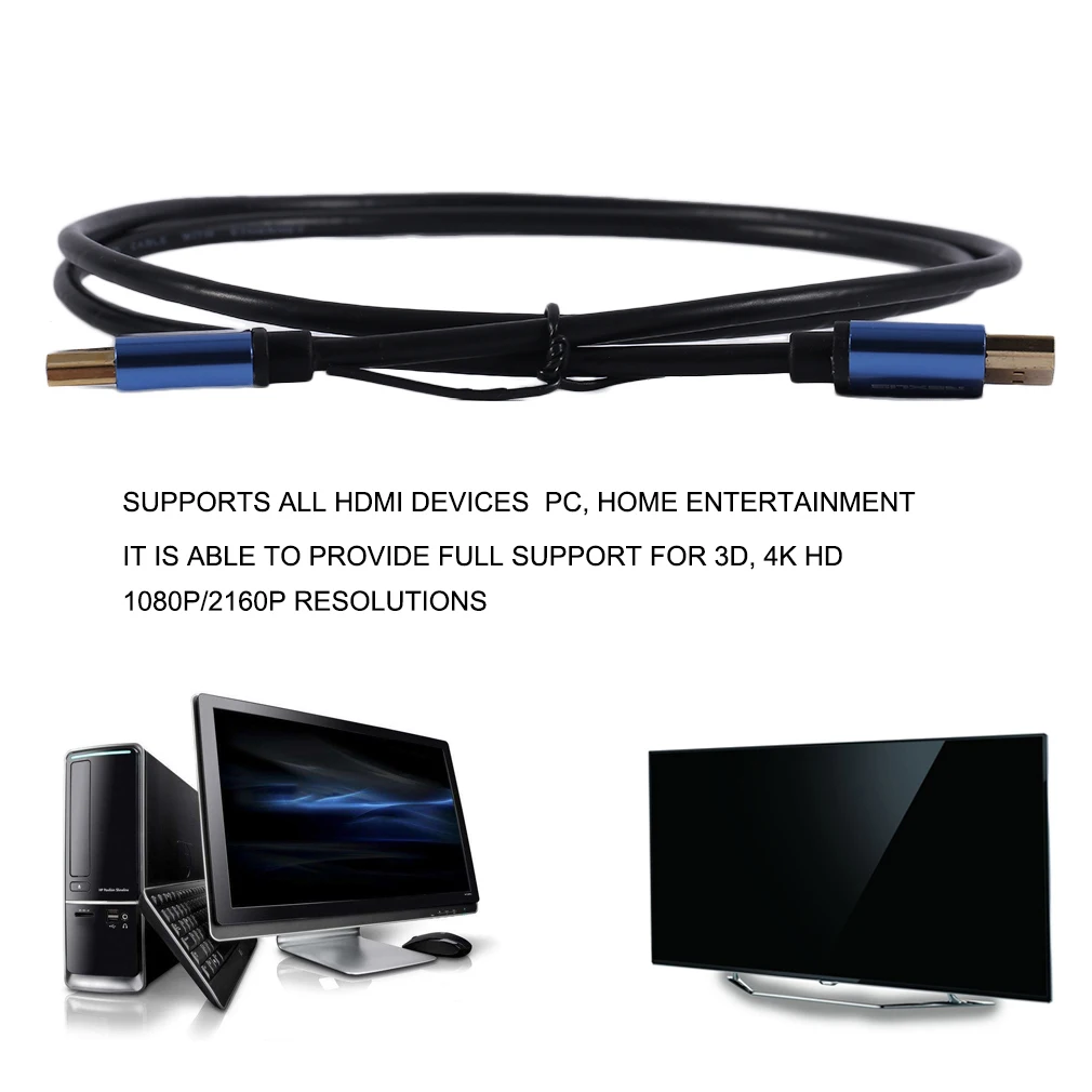 1 м/3 м/5 м/10 м супер длинный алюминиевый сплав HDMI кабель папа-папа супер высокоскоростной HDMI кабель Ethernet 3D 4K черный