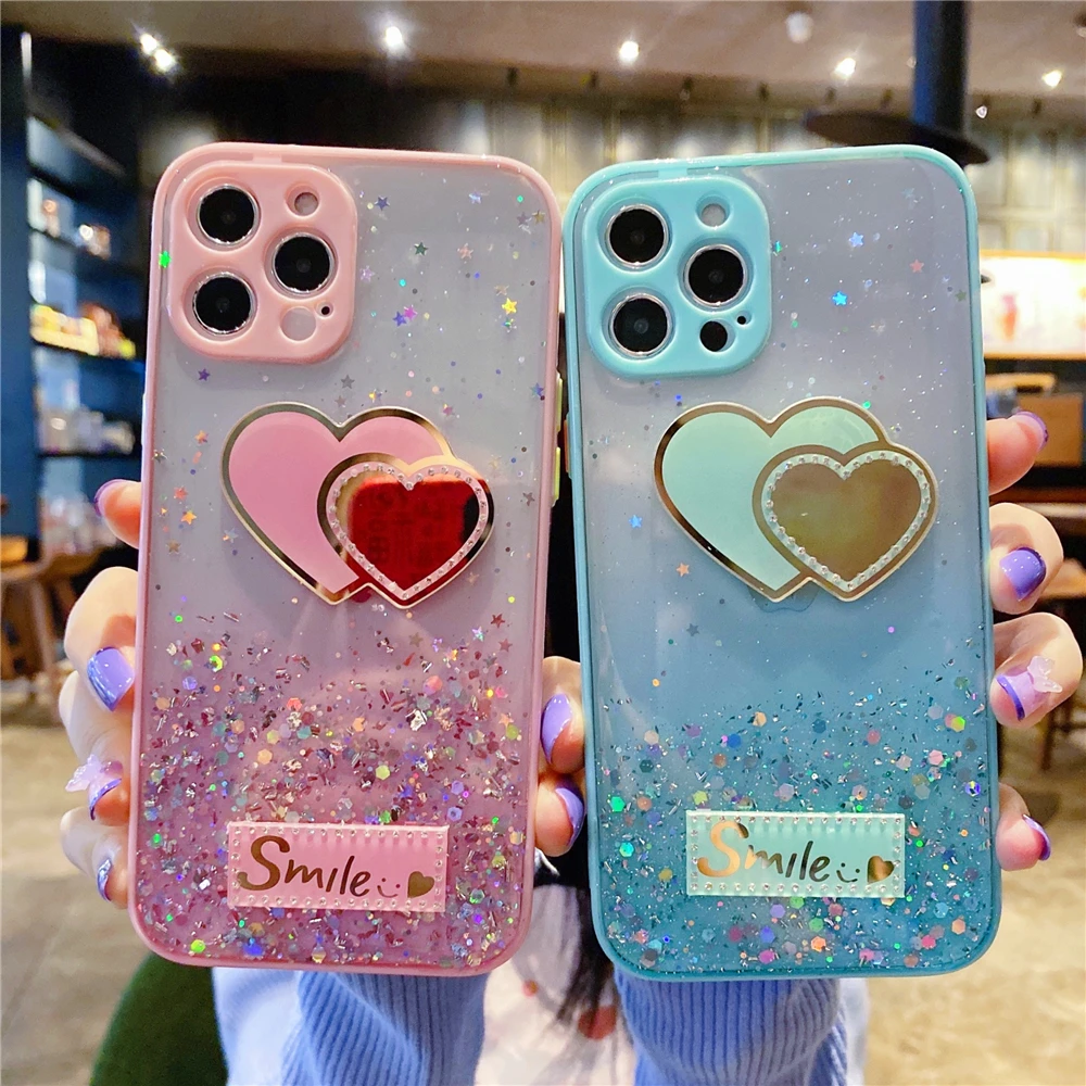 Gradient Glitter Phone Case For Xiaomi Redmi Note 10 10S 8 9 Pro Max 9A 9C 9T Silicon Cover 11 Lite POCO X3 X3NFC | Мобильные