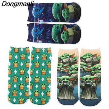 

K1823 1 Pair Yoda Baby Cartoon Casual Socks Cotton Invisible Summer Socks Short Low Cut No Show Socks Funny Happy Boat Socks