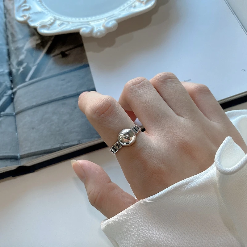 LouLeur, Настоящее серебро 925 пробы, геометрические кольца, Япония, Корея, стиль, регулируемая цепочка, кольца для женщин, модное, хорошее ювелирное изделие, подарки