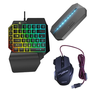 

HOT-Bluetooth Gaming Keyboard Mouse Converter Combo for Smartphone PC PUBG Mobile Game 3 in 1 Keyboard Mouse Combo