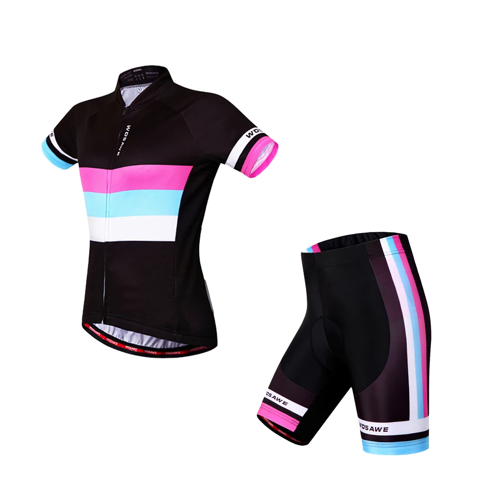 WOSAWE летний женский комплект трикотажных футболок для езды на велосипеде шорты