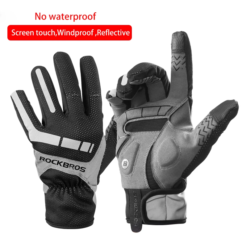 ROCKBROS теплозащитные лыжные перчатки мужские и женские зимние лыжные флисовые водонепроницаемые сноубордические перчатки с сенсорным экраном зимние мотоциклетные теплые варежки - Цвет: S173BGR