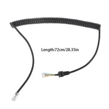 

Black Spring Mic Line Microphone Cable for FT-7800 FT-8800 FT-8900 Walkie Talkie