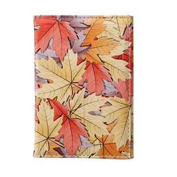 

unisex fashion Designer Travel Passport Cover Case Women And Girls Soft PU Leather Passports Cover Maple Leaf Passport Package