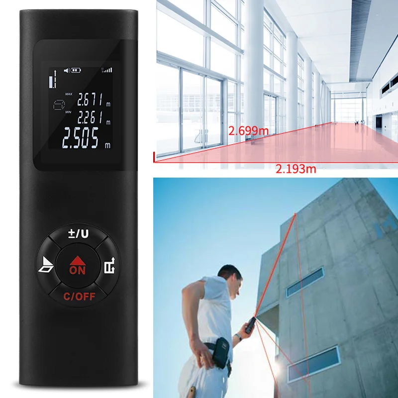 

New Hot 40m Mini Range Finder USB Charging Anti-dust Waterproof High Accuracy Distance Meter NV99