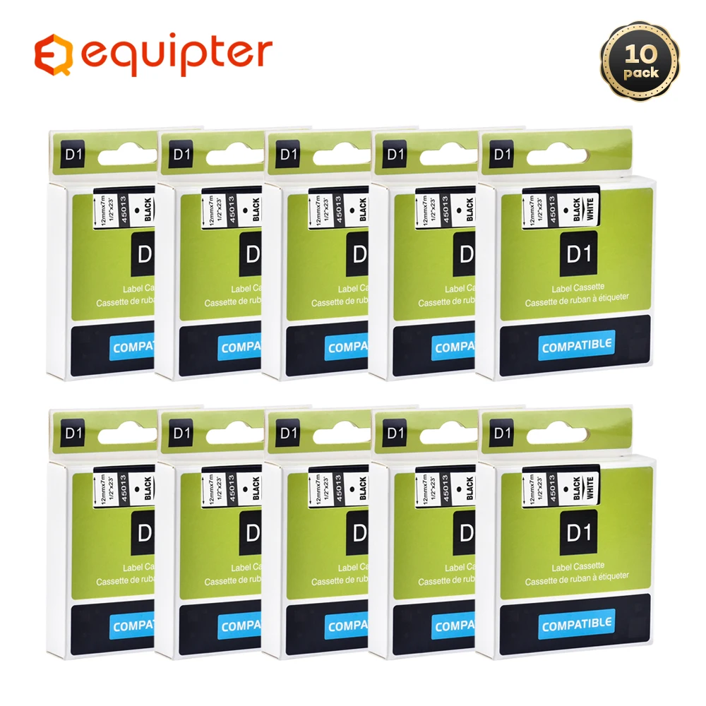 Compatível para Dymo Impressora de Etiquetas Fitas de Etiquetas Laminadas para lm Fabricante de Etiquetas Pces Preto Branco d1 12mm 160 280 10 45013 no