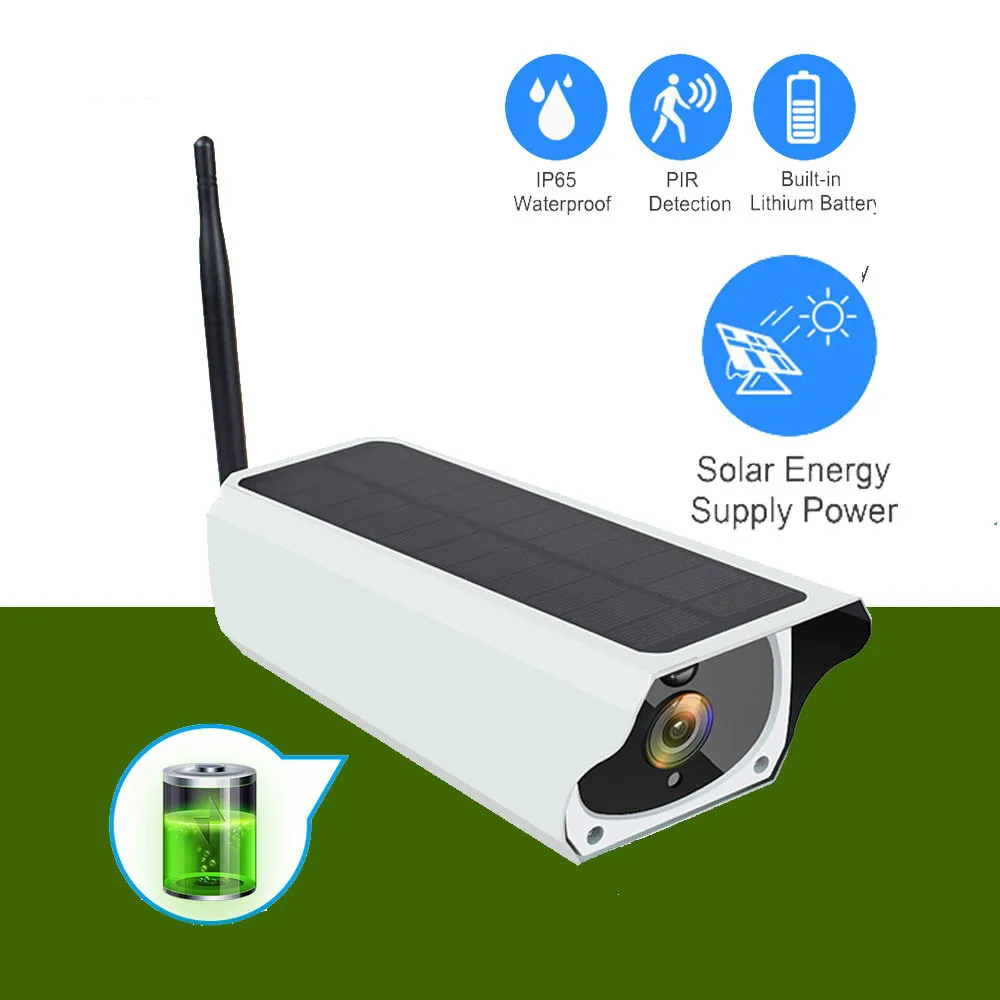 

SHIWOJIA Outdoor Solar WiFi Surveillance IP Camera Dummy 1080P HD Charging Battery Wireless Security Motion Detection Kamera