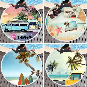 

Summer Cartoon Series Microfiber Beach Towel With Drawstring Backpack Bag Sport Yoga Blanket Summer Swimming Bath Towel