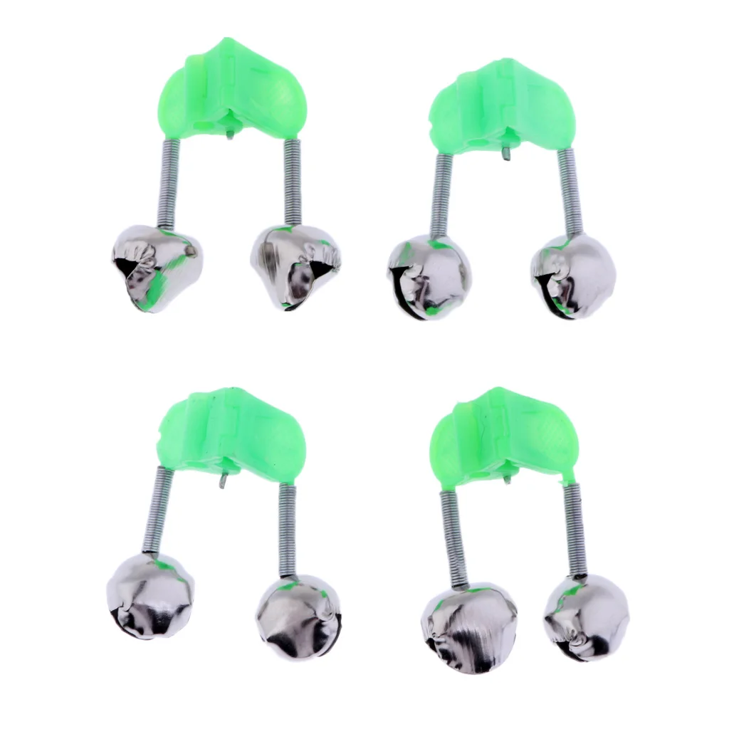 4Pcs Dual Alert Bells Fishing Rod Alarm Clip Carp Fishing Equipment