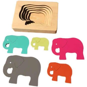 

FBIL-Kids Wooden Toys for Children Animal Carton 3D Puzzle Multilayer Jigsaw Puzzles Baby Toys Child Early Educational Aids