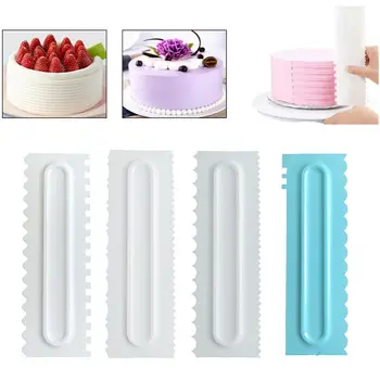 

2020 HOT Fashion 3PCS Solid Cake Decorating Comb Edge Smoother Scraper Pastry Kitchen For Baking Tool