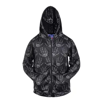 

Zipper Hoodie Sweatshirt For Men 3D Skull Hands Print Hoodies Hooded Clothes Tracksuit Jacket Sweatshirt HipHop Streatwear Coat