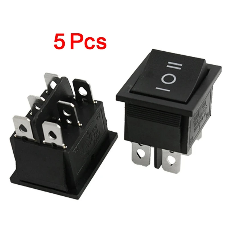 

SODIAL(R) 5 pcs x 6 Pin DPDT ON-OFF-ON 3 Position Boat Rocker Switch 15A/250V 20A/125V AC