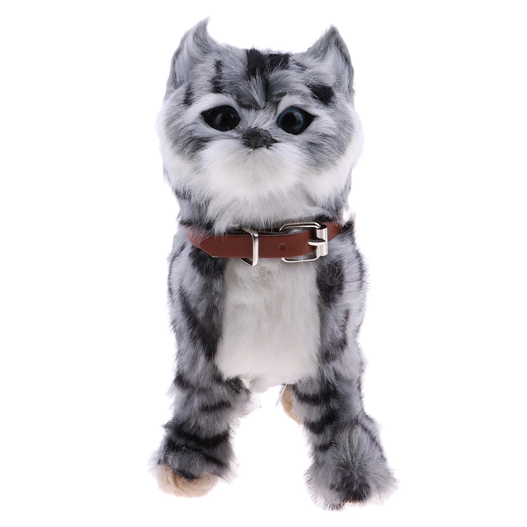 Walking Stuffed Animal Cat Toy with Sounds and Music Interactive Electronic Soft Plush Toys Battery Powered